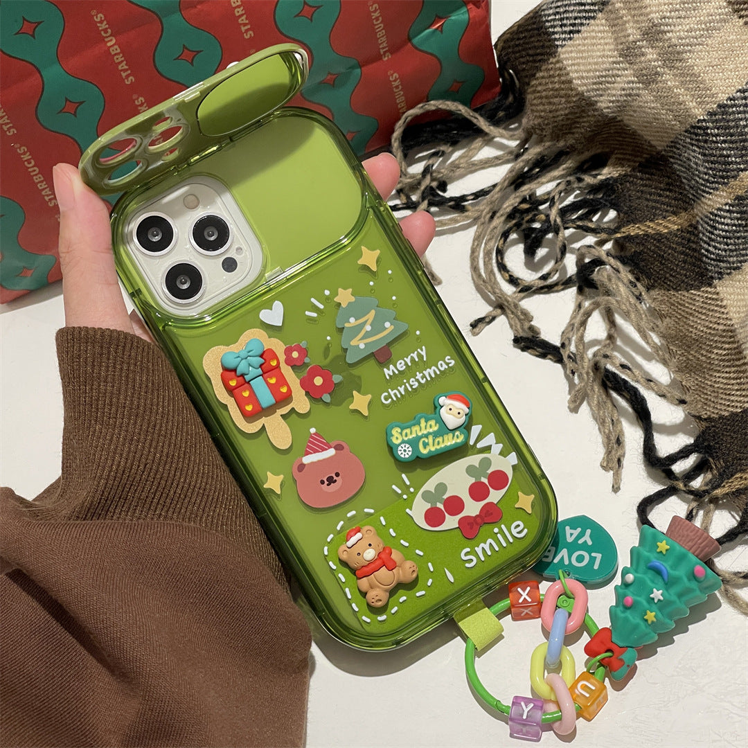 3D Cartoon Christmas Reindeer Phone Case with Lens Protection