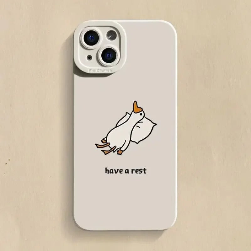 Cartoon Duck Silicone Phone Case (11-16)
