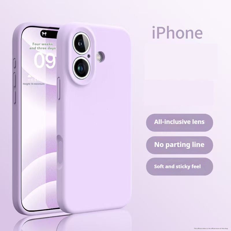 Simple Solid Color Liquid Silicone Phone Case (17)