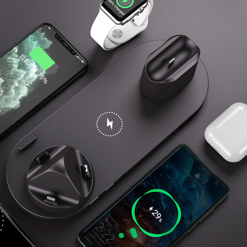6-in-1 Wireless Charging Dock Station – Fast Wireless Charger for iPhone, AirPods & Apple Watch | Multi-Device Fast Charging Pad