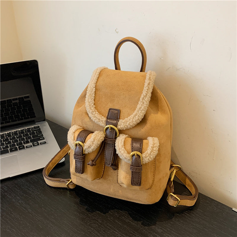 Soft Lamb Wool Scrub Backpack