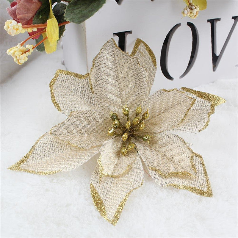 Artificial flower for ChristmasTree Decoration - 10 pcs