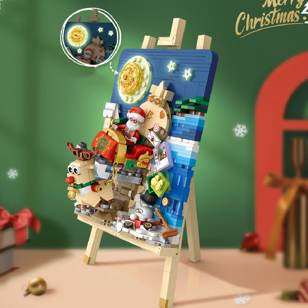 Sled Car Christmas Tree 3D Painting – Small Particle Building Blocks