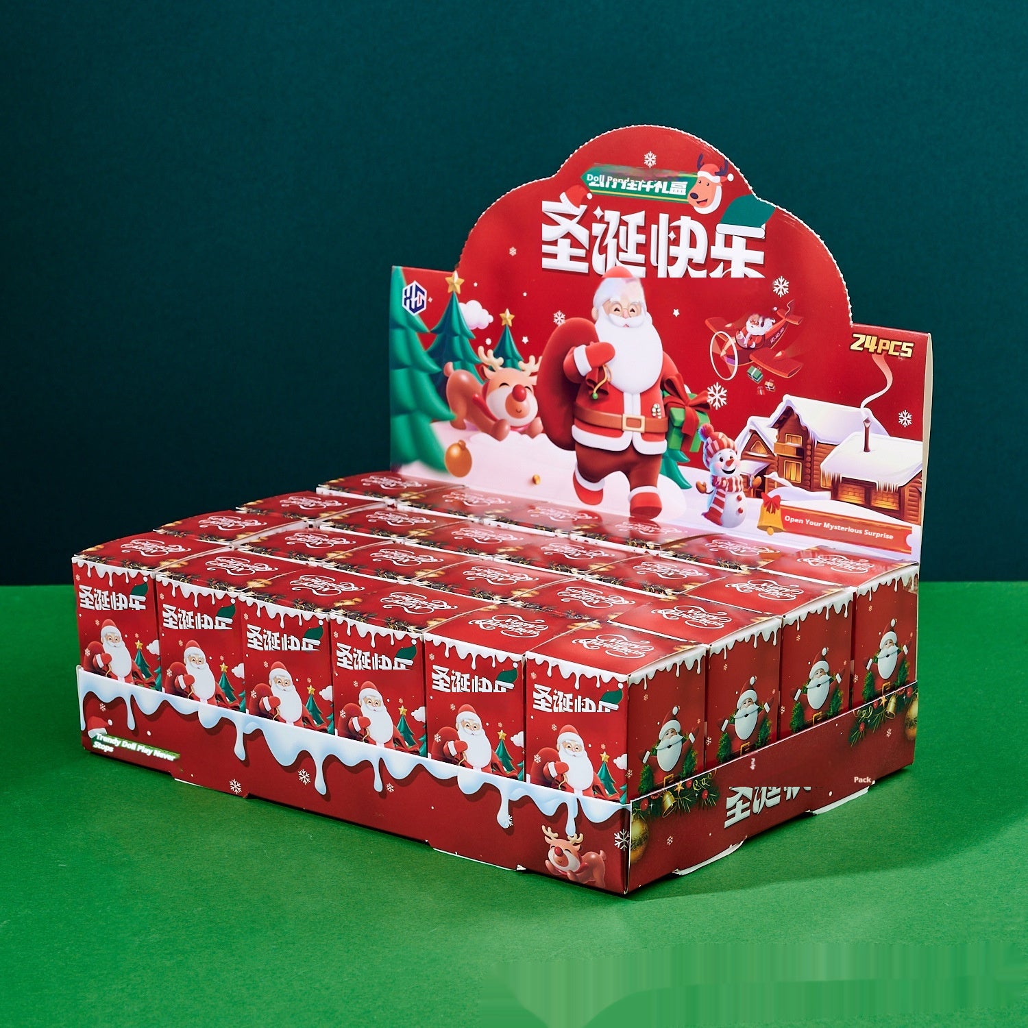 Christmas Blind Box Children's Gift Cartoon Doll Keychain Pendant - 24 boxes