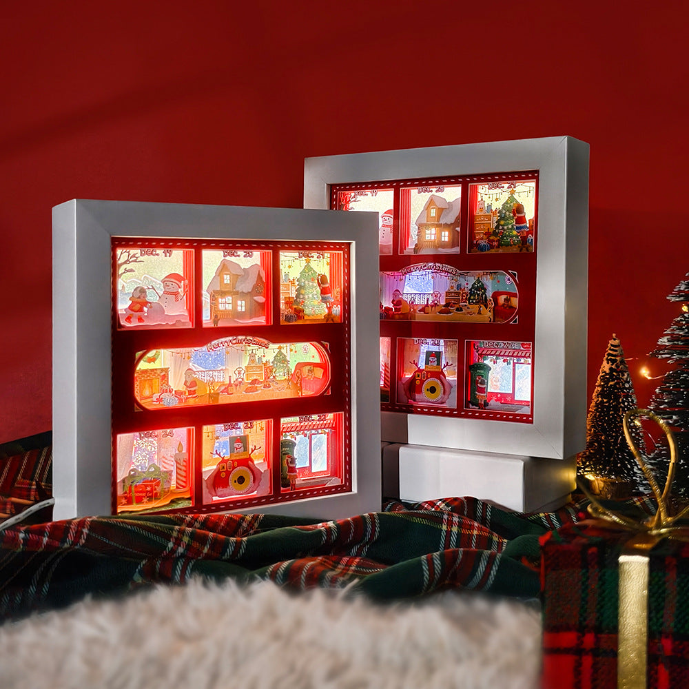 3d Christmas Light And Shadow Paper-cut Lamp