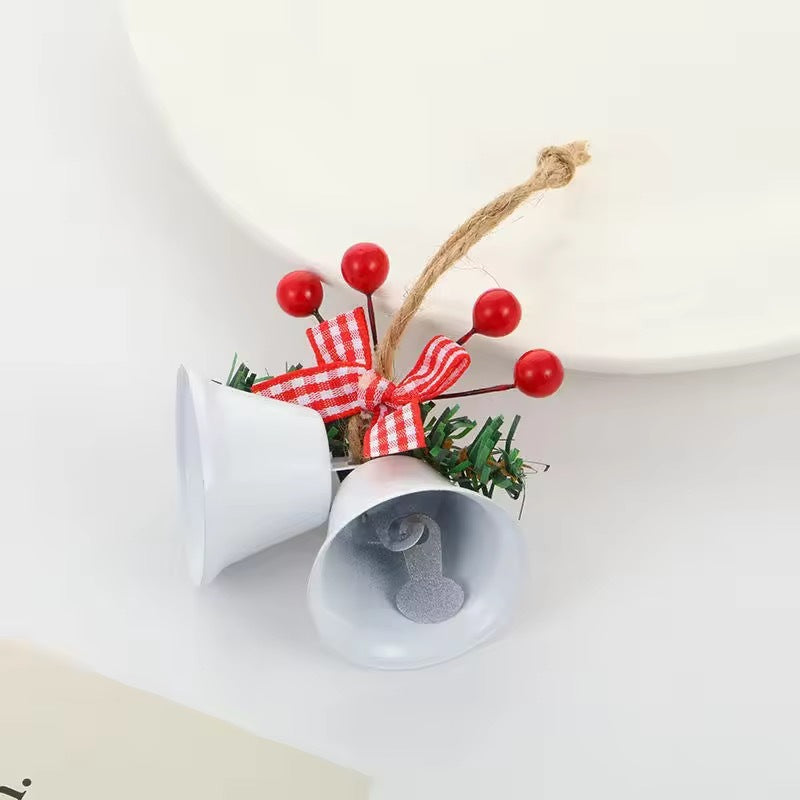 Christmas Hawthorn Bow Jingle Bell Hanging Decoration