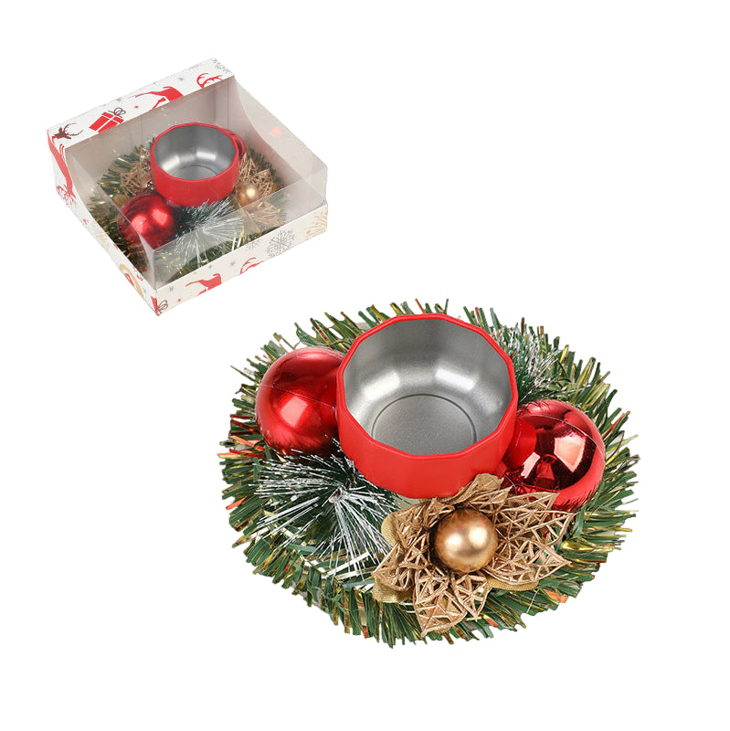 Christmas Artificial Pinecone Candle Holder