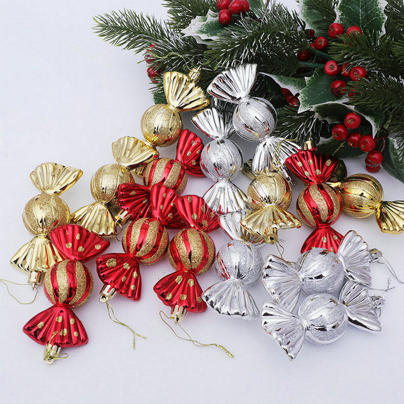 Christmas Electroplating Candy Props Pendant 5 Pcs 1 Box