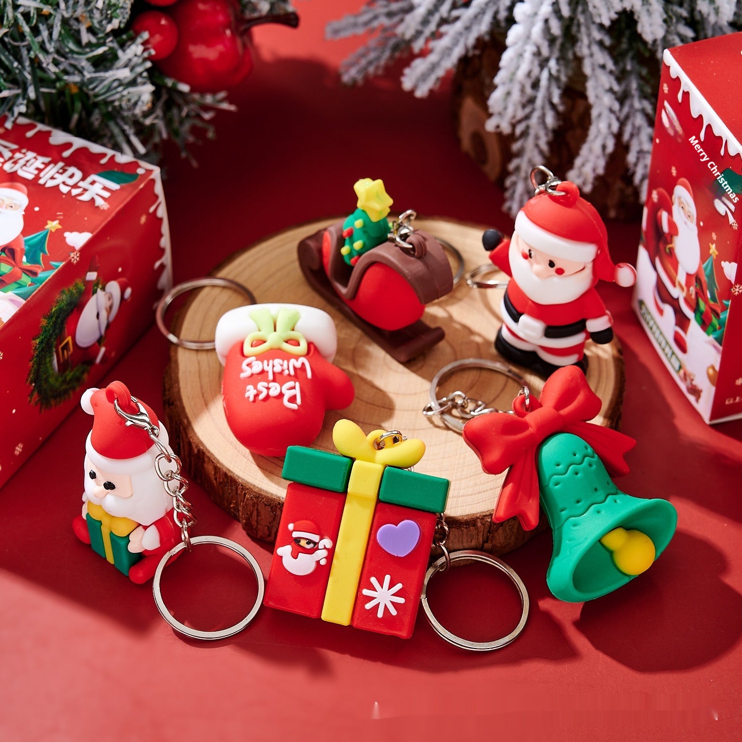 Christmas Blind Box Children's Gift Cartoon Doll Keychain Pendant - 24 boxes