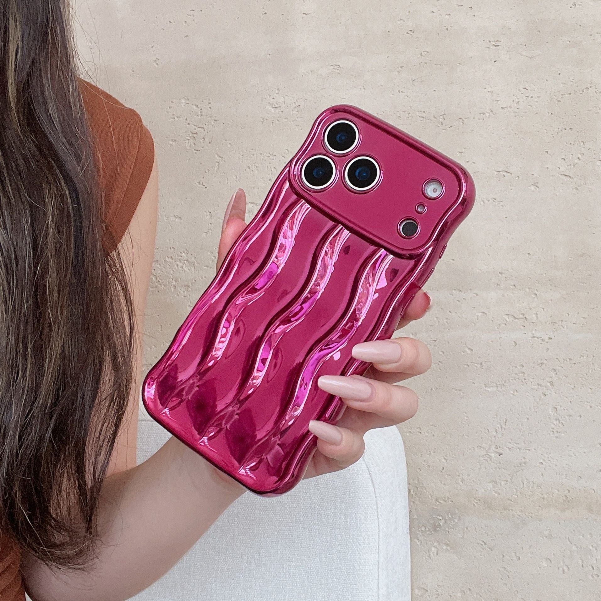 Premium Plated Stripe Phone Case in Solid Colors (17)