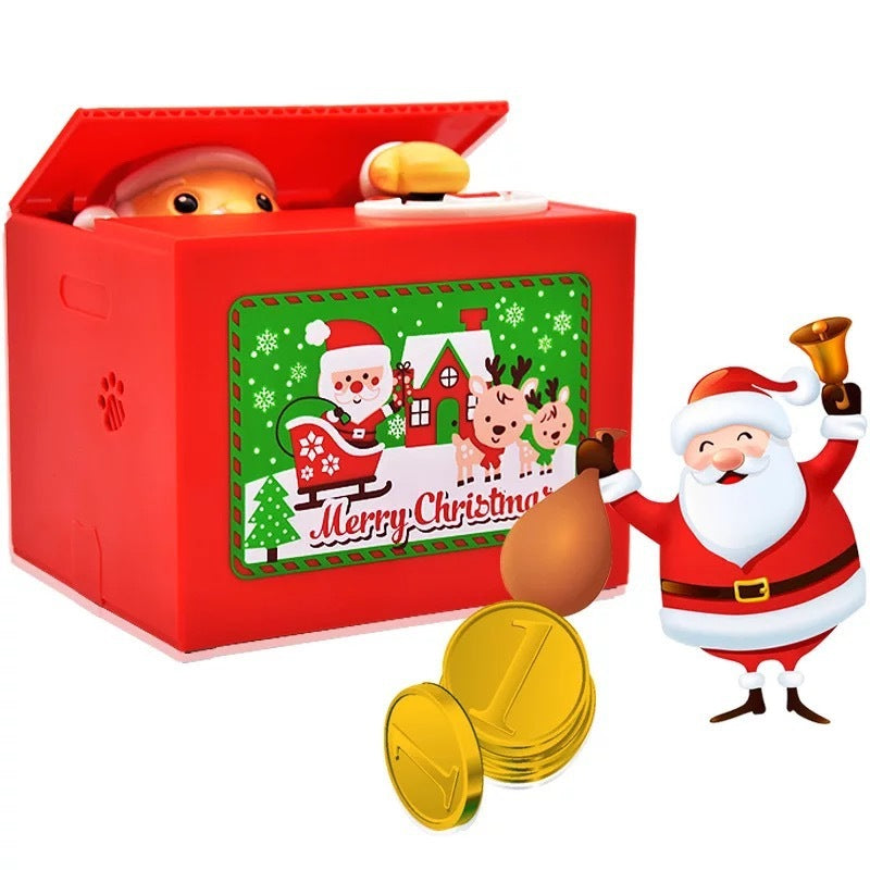 Electric Santa Claus Piggy Bank– Automatic Coin Stealing Box