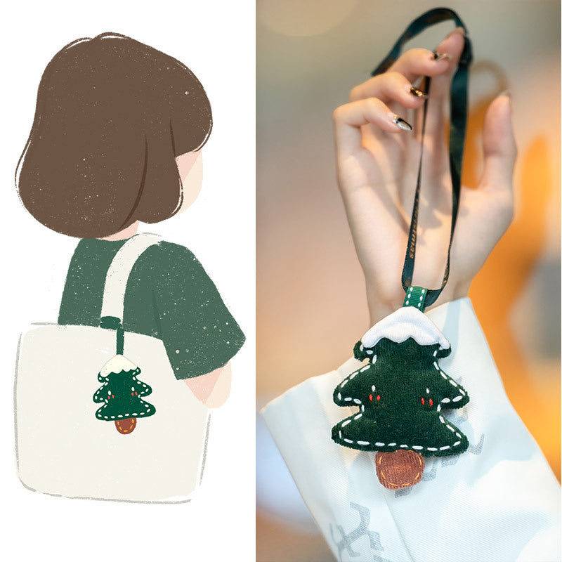 Handmade Christmas Tree Doll Car Keychain Hanging Doll
