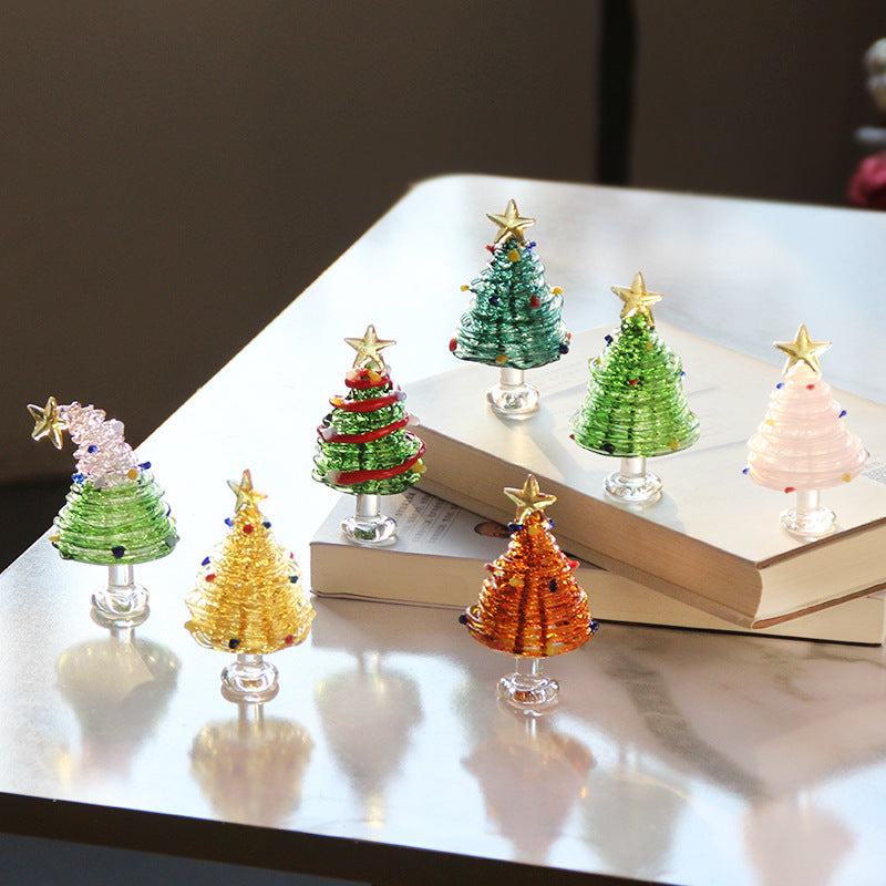 Handmade Christmas Glass Craft Desktop Decoration