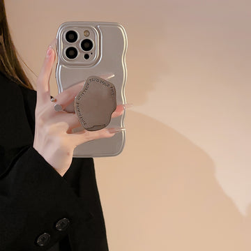 Niche Metal Silver Bracelet Electroplated Phone Case with Stand (11-16)