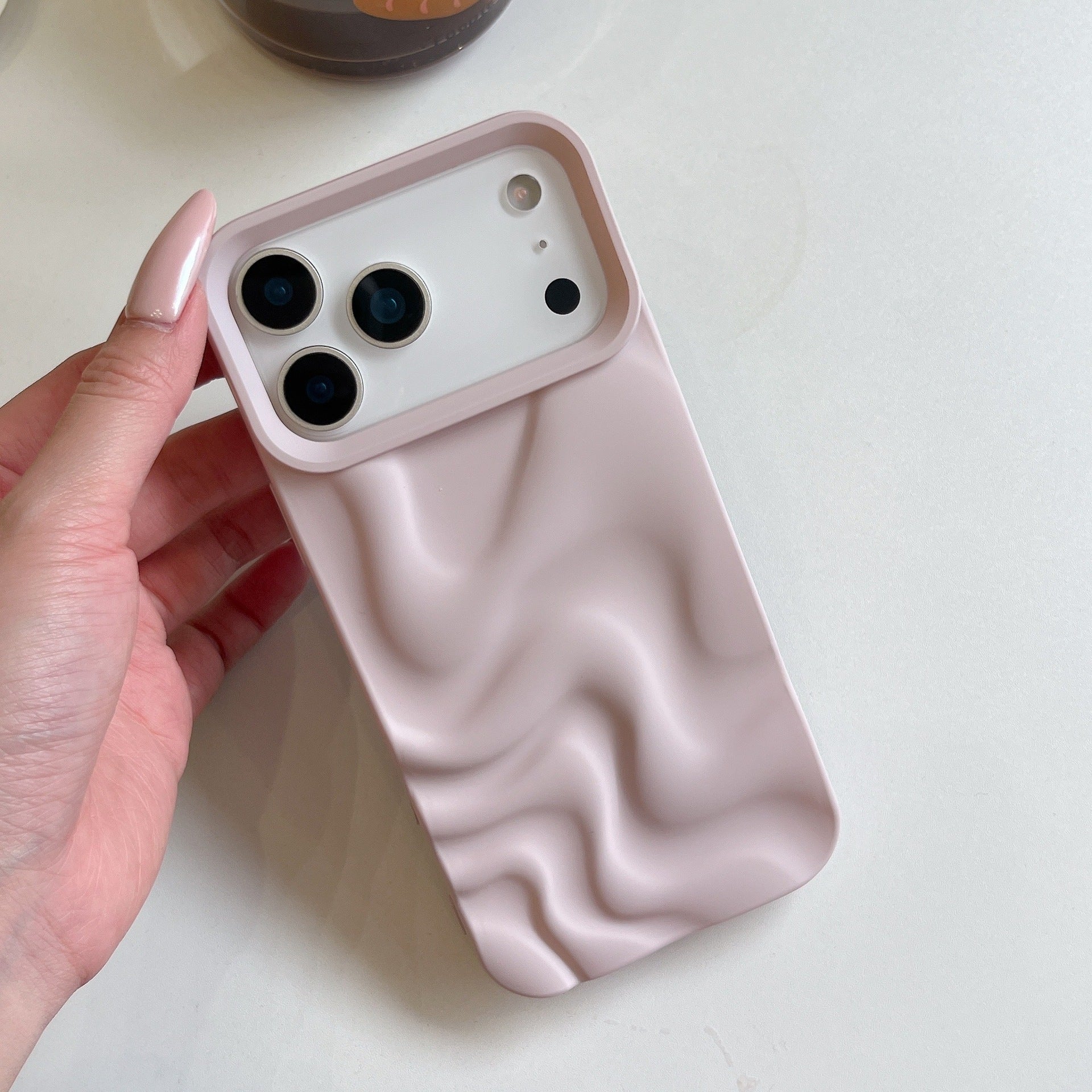 Creative Irregular Wave Pattern Solid Color Phone Case (17)