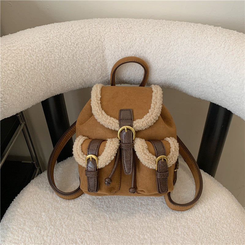 Soft Lamb Wool Scrub Backpack