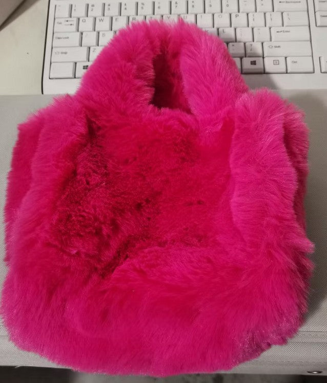 Winter Plush Tote – Cozy Large-Capacity Shoulder Bag