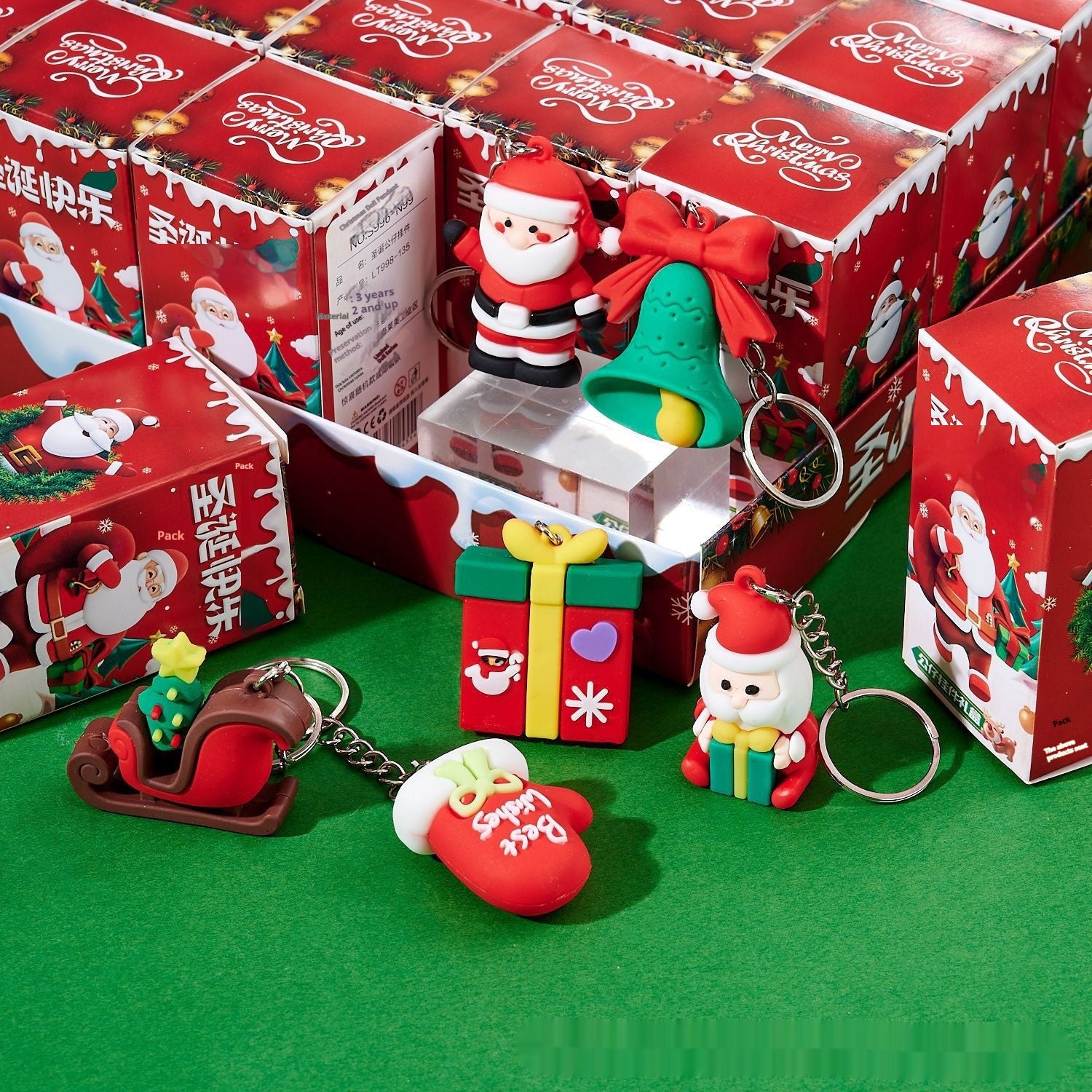 Christmas Blind Box Children's Gift Cartoon Doll Keychain Pendant - 24 boxes