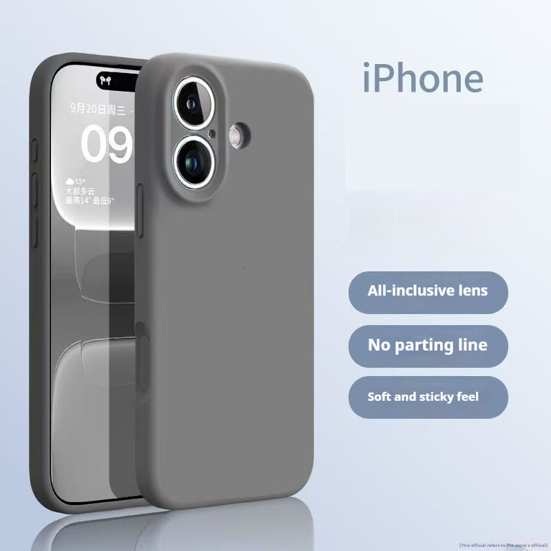 Simple Solid Color Liquid Silicone Phone Case (17)