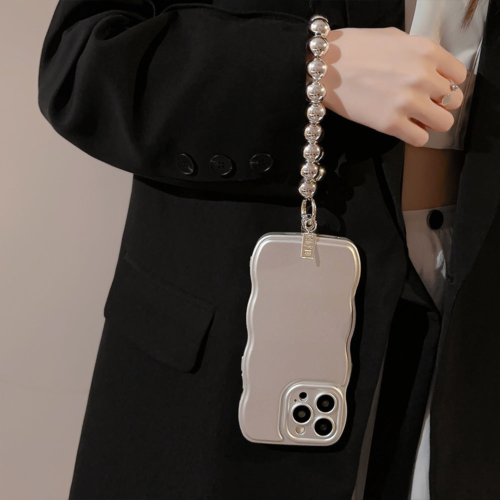 Niche Metal Silver Bracelet Electroplated Phone Case with Stand (11-16)