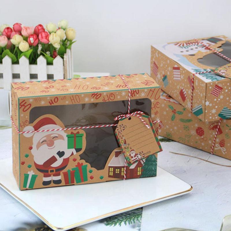 Window Christmas Candy Biscuit Box Cake Bread Muffin Gingerbread Box