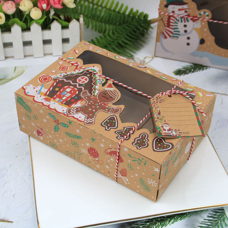 Window Christmas Candy Biscuit Box Cake Bread Muffin Gingerbread Box