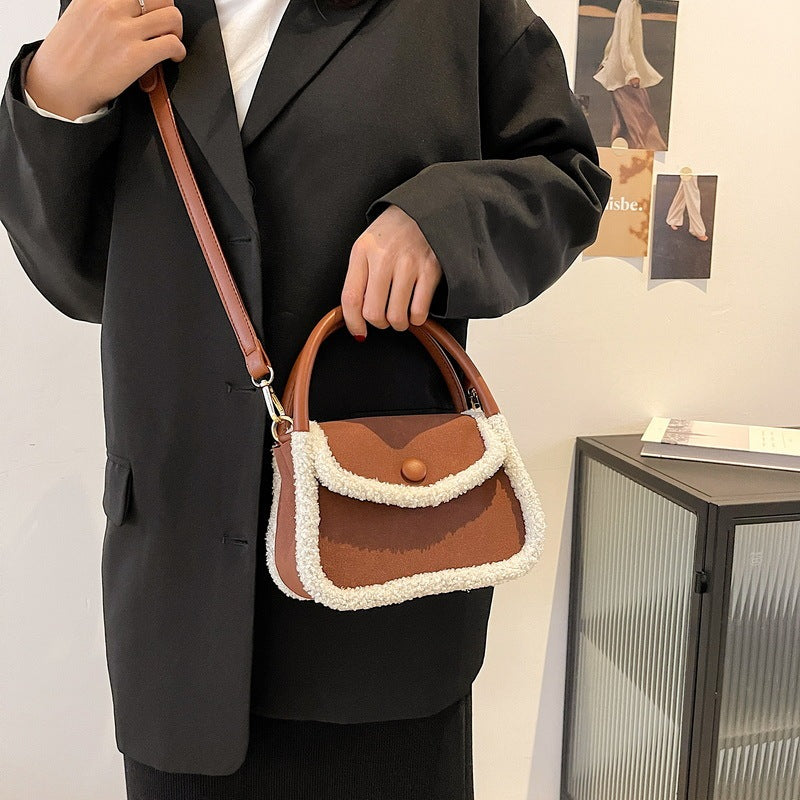 Fashion Lamb Plush Saddle Bag