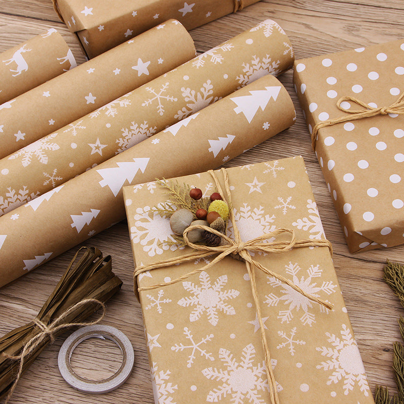 Kraft Paper Retro Christmas Gift Wrapping Paper