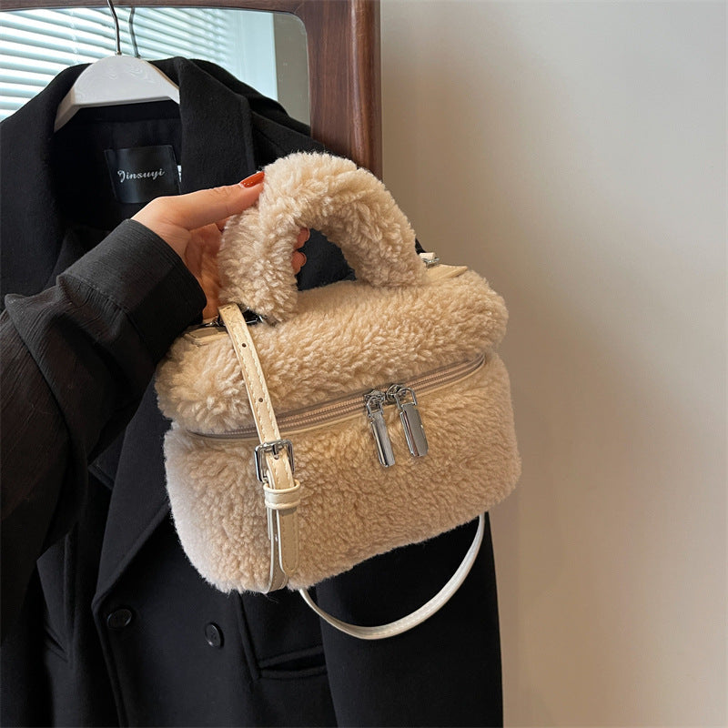 Lamb Wool Plush Shoulder Bag