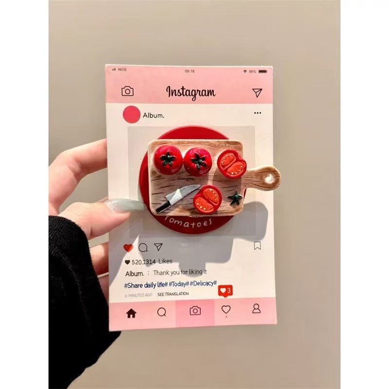 Cute Tomato Cutting Board Magnetic Stand Phone Case (13-16)