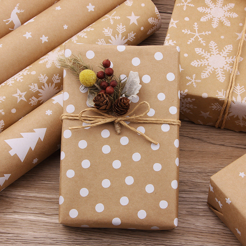 Kraft Paper Retro Christmas Gift Wrapping Paper