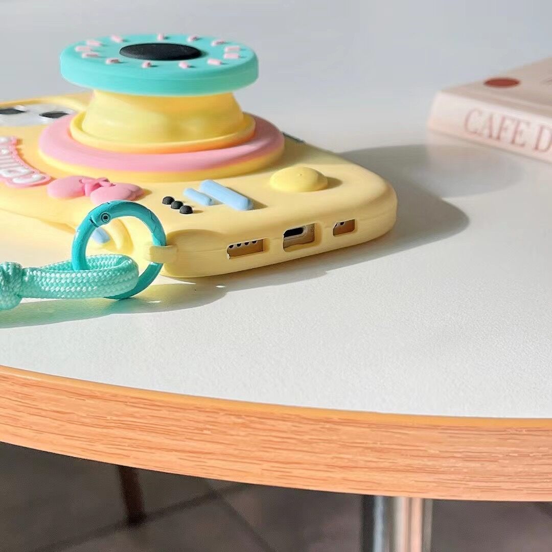 Cute Phone Case with Telescopic Bracket and Camera Lanyard (11-16)