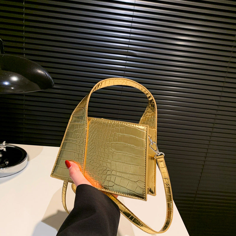 Elegant Solid Color Square Shoulder Bag