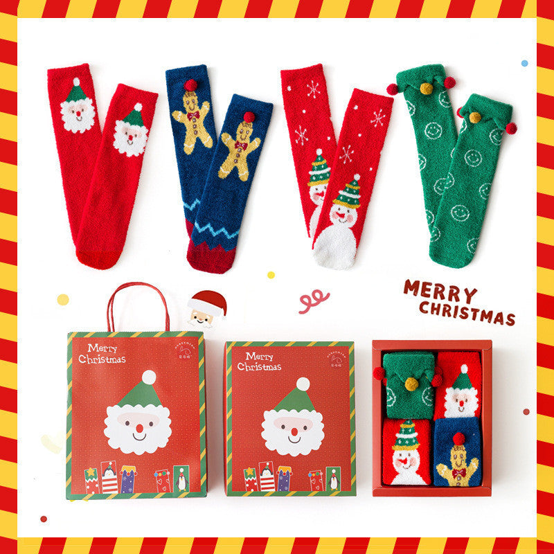 Family Matching Christmas Socks Gift Box – Parent-Child Holiday Set