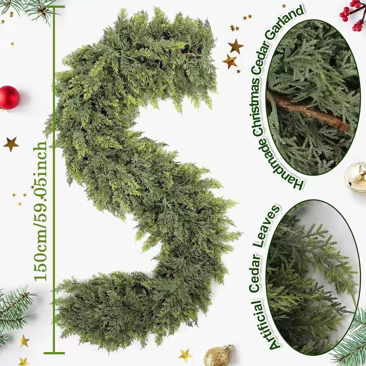 Christmas Faux Cedar Soft Rubber Decoration