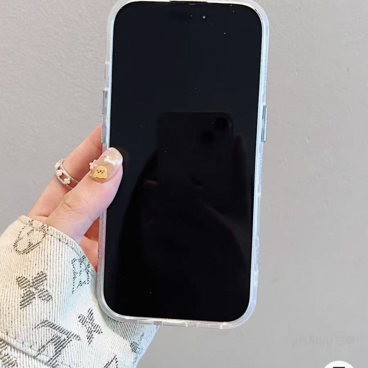 Electroplated Ripple Makeup Mirror Protective Phone Case (13-17)