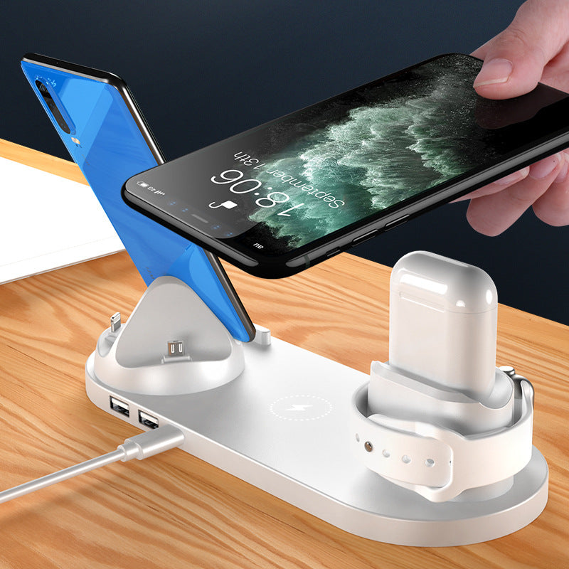6-in-1 Wireless Charging Dock Station – Fast Wireless Charger for iPhone, AirPods & Apple Watch | Multi-Device Fast Charging Pad