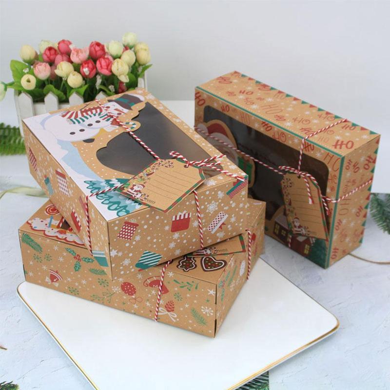 Window Christmas Candy Biscuit Box Cake Bread Muffin Gingerbread Box