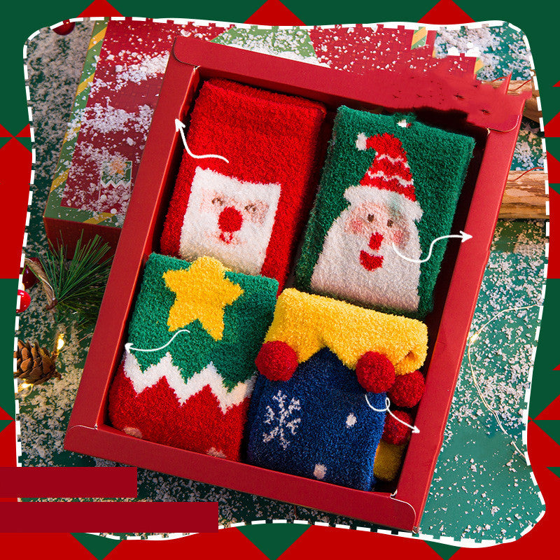 Family Matching Christmas Socks Gift Box – Parent-Child Holiday Set