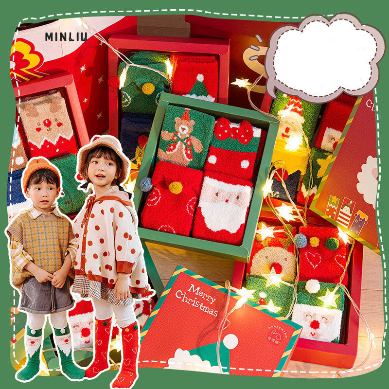 Family Matching Christmas Socks Gift Box – Parent-Child Holiday Set