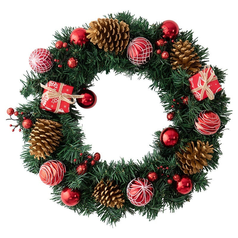 Christmas Rattan Vine Ring Decorative Wreath – Festive Door & Wall Decoration