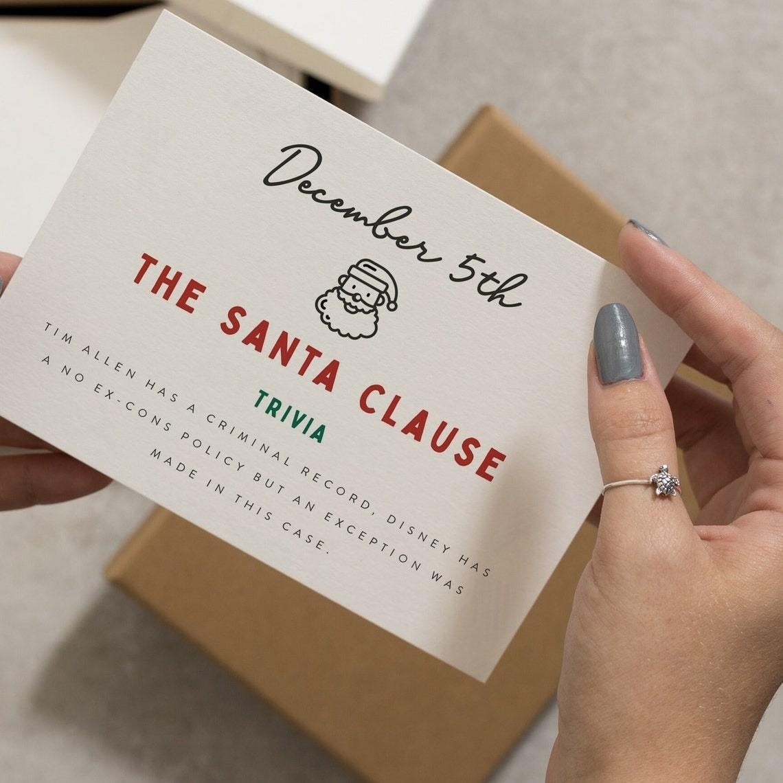 Christmas Advent Countdown Calendar Greeting Card Set