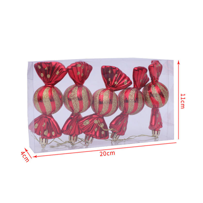 Christmas Electroplating Candy Props Pendant 5 Pcs 1 Box