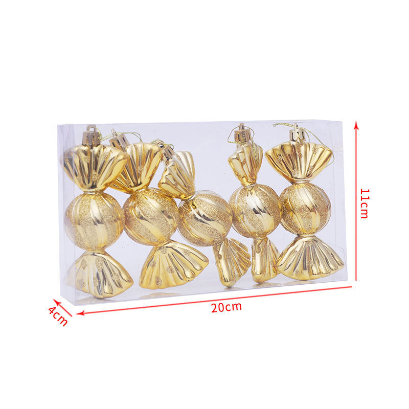 Christmas Electroplating Candy Props Pendant 5 Pcs 1 Box