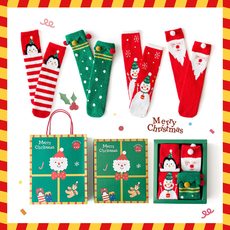 Family Matching Christmas Socks Gift Box – Parent-Child Holiday Set