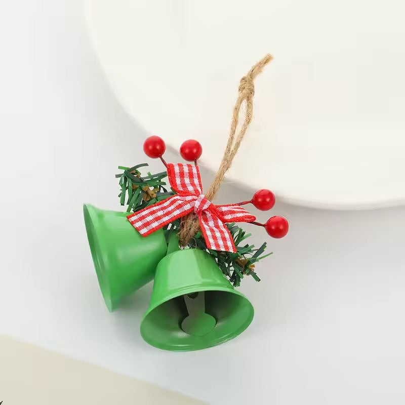 Christmas Hawthorn Bow Jingle Bell Hanging Decoration
