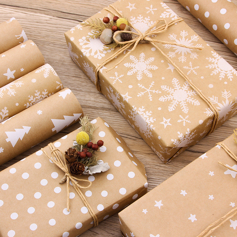 Kraft Paper Retro Christmas Gift Wrapping Paper