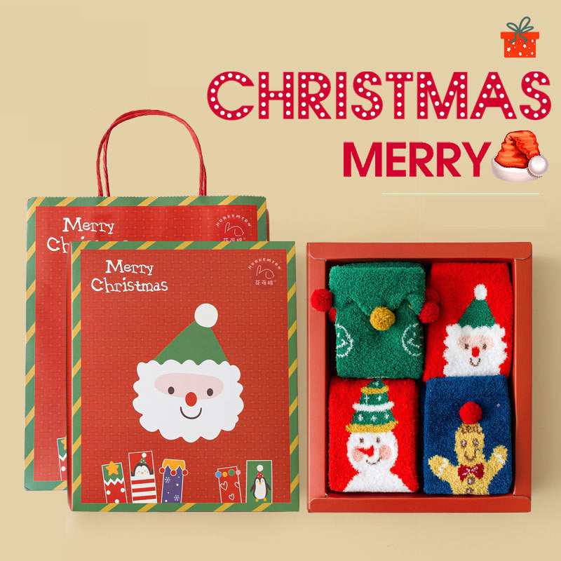 Family Matching Christmas Socks Gift Box – Parent-Child Holiday Set